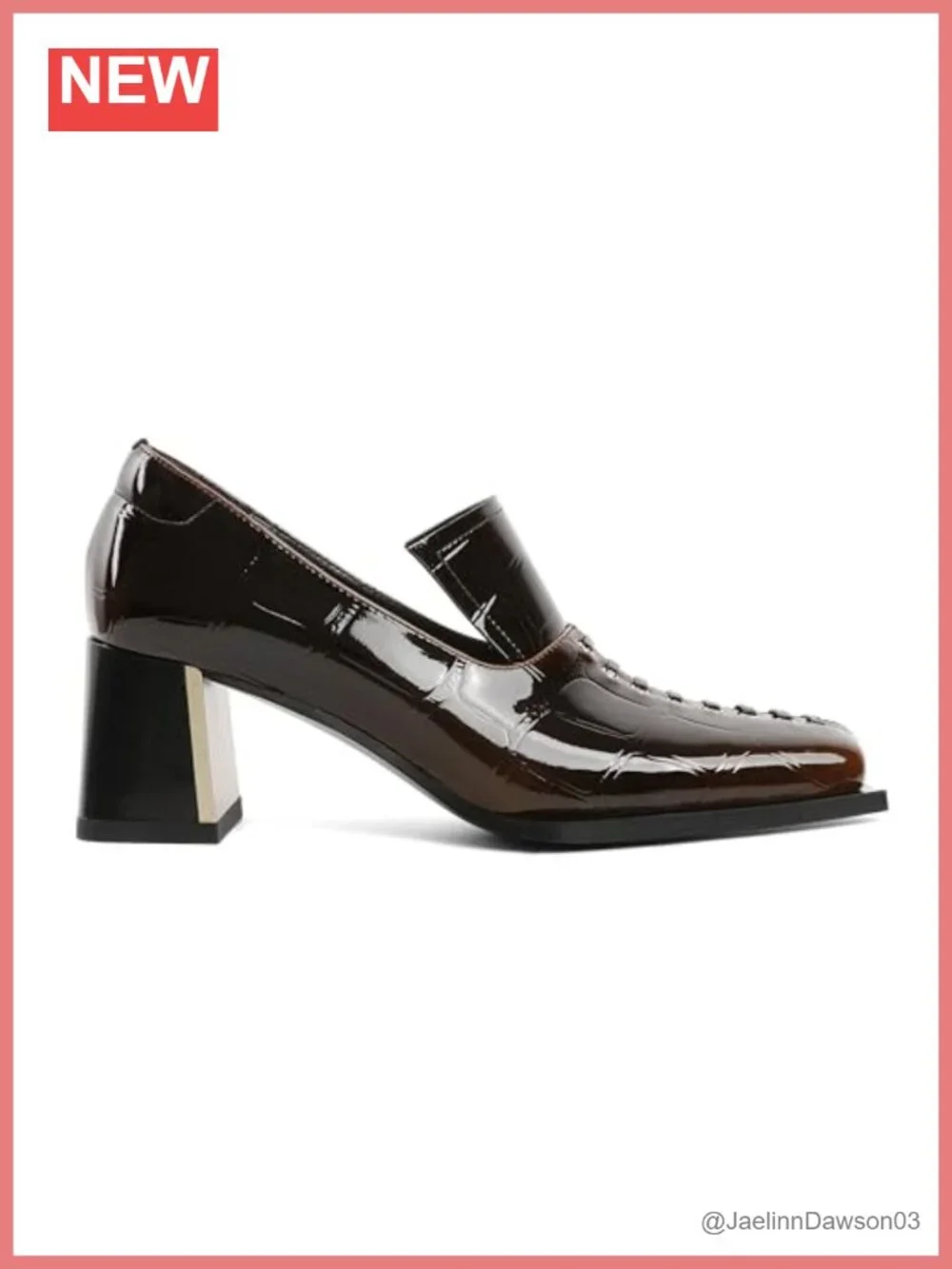 Women's Square Toe Chunky Block Heel Loafers Slip On Dressy Pumps 2.5 Inch Heel